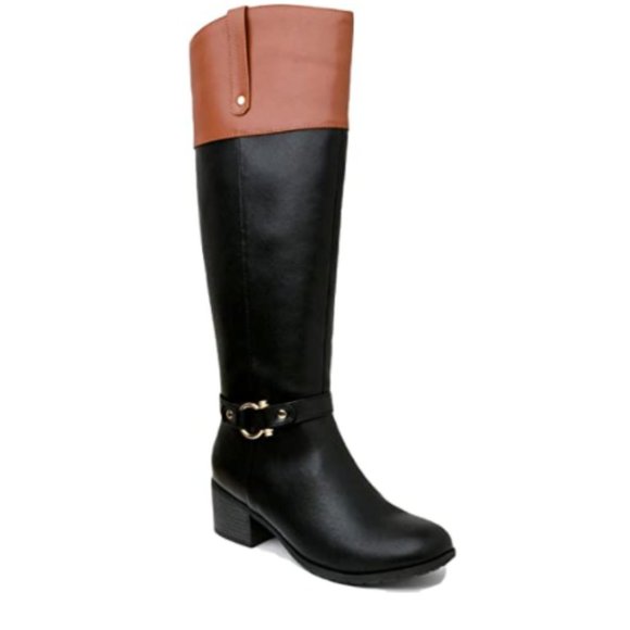 Karen Scott Shoes - Karen Scott Womens Vickyy Faux Leather Knee-High Boots Black 7.5